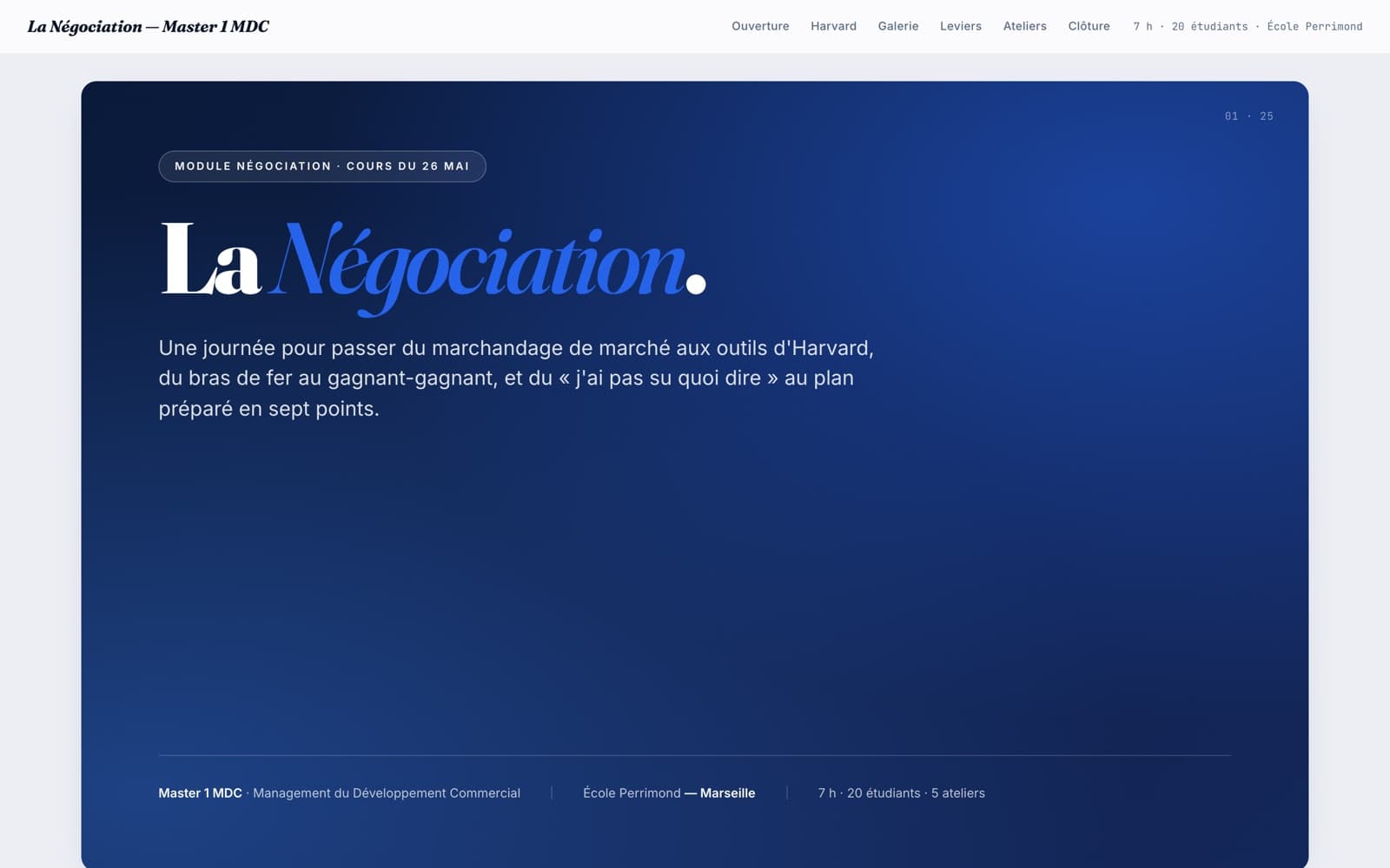 Aperçu de la première page de La Négociation