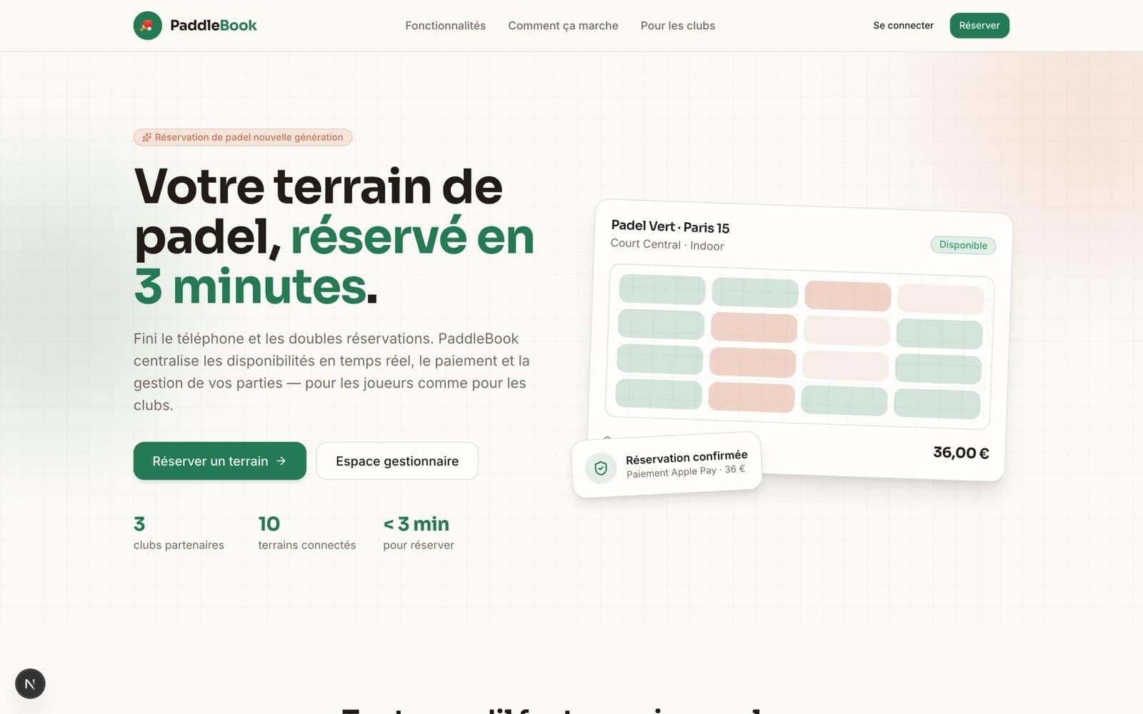 Aperçu de la première page de PaddleBook