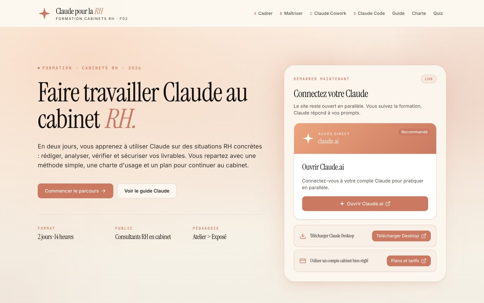 Aperçu de la première page de Maîtriser Claude pour les RH