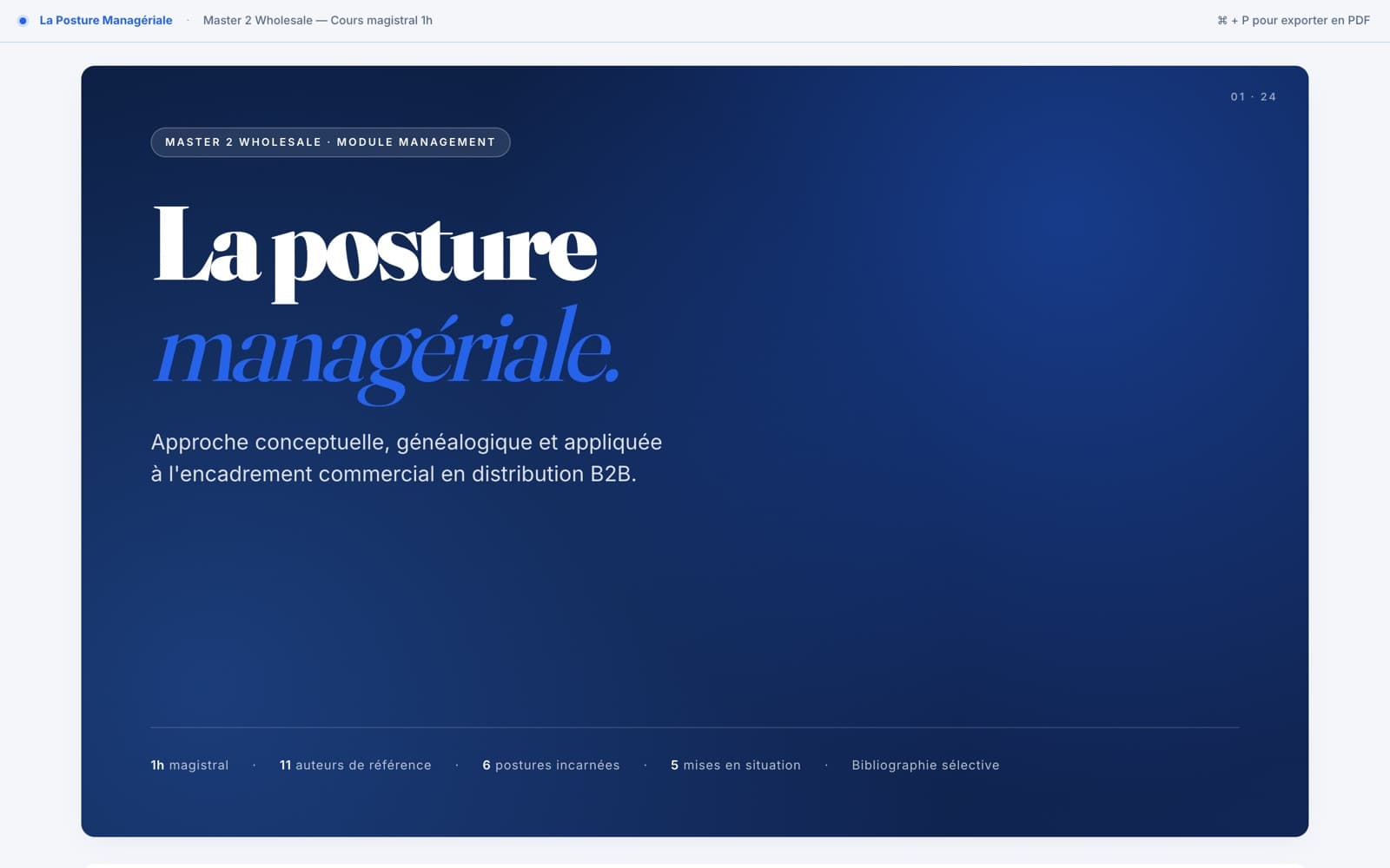 Aperçu de la première page de La Posture Managériale